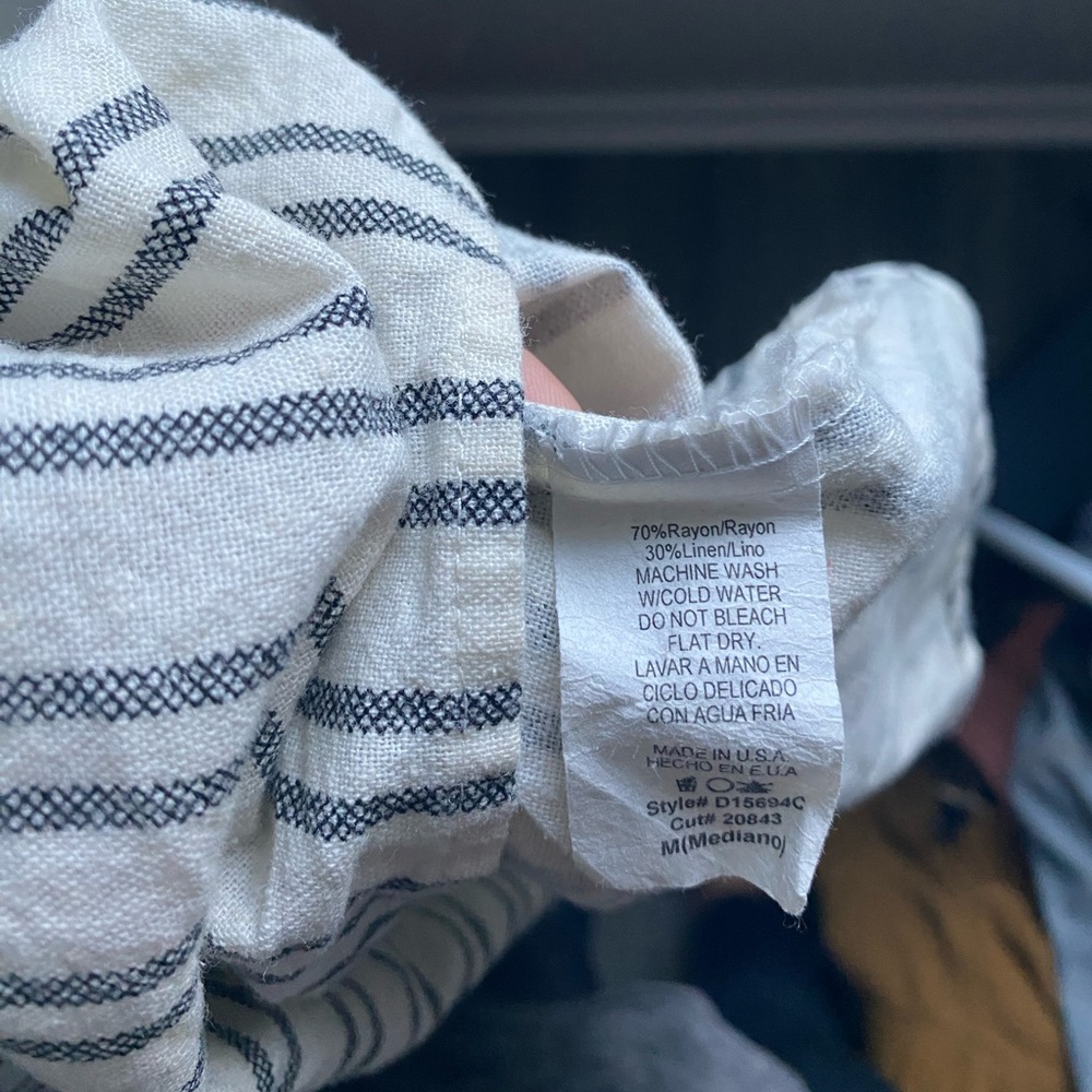 Carly Jean Los Angeles Linen-blend Striped Mini Dress Women’s Size Medium - Picture 4 of 5